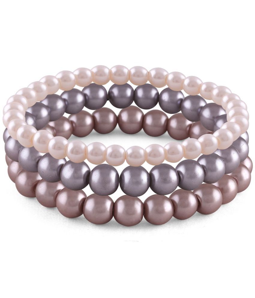     			JFL - Jewellery For Less - Grey Melange Bracelet ( Pack of 3 )