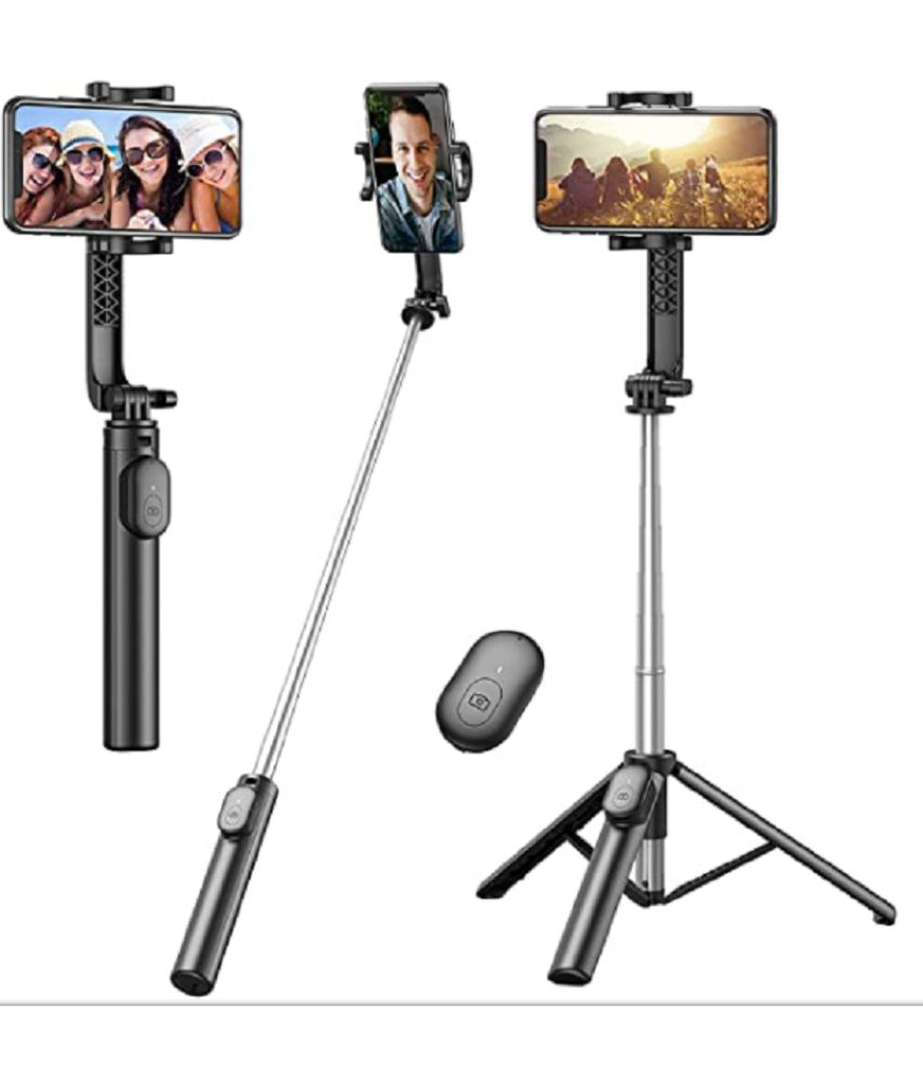     			Tecsox Extendable Bluetooth Selfie Stick with Tripod Stand,Compatible for iPhone Samsung Mi Realme Oneplus Vivo Oppo Compatible for Gopro