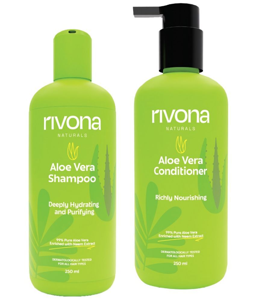     			Rivona Naturals Aloe Hair Nourishing Duo| Combo pack of 2 |Aloe Vera Shampoo & Conditioner |For Men & Women |All Hair types |250 ml each