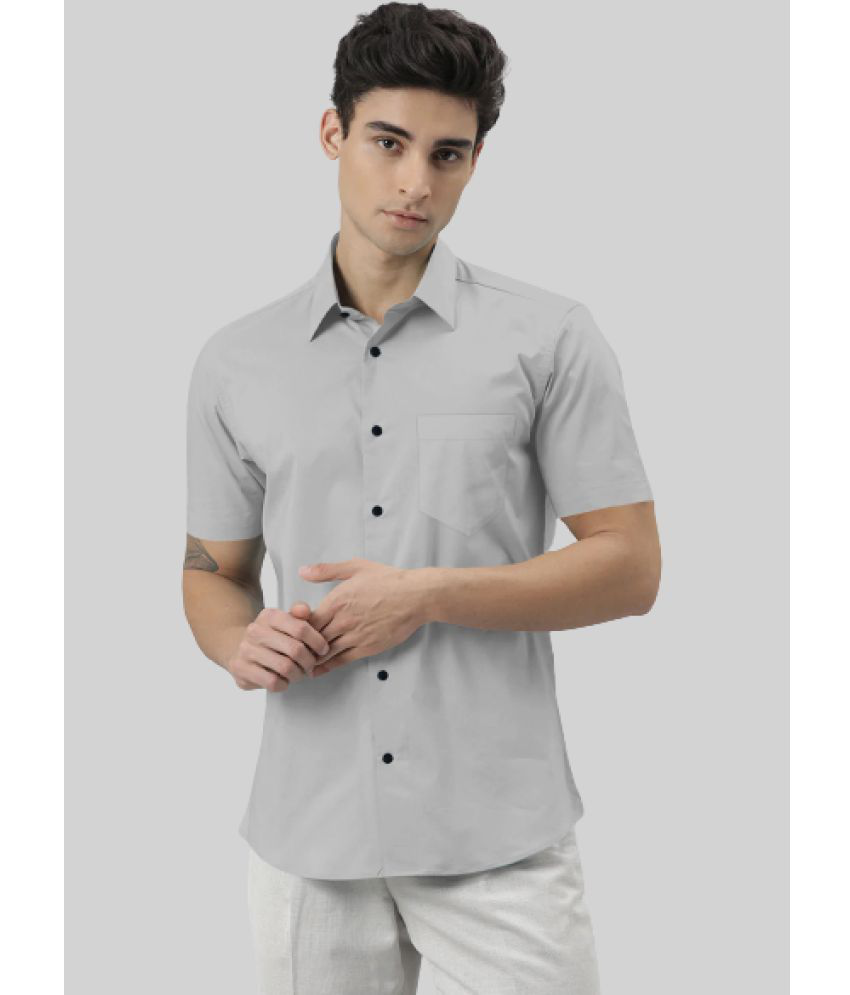     			SUR-T - Silver Cotton Blend Slim Fit Men's Casual Shirt ( Pack of 1 )