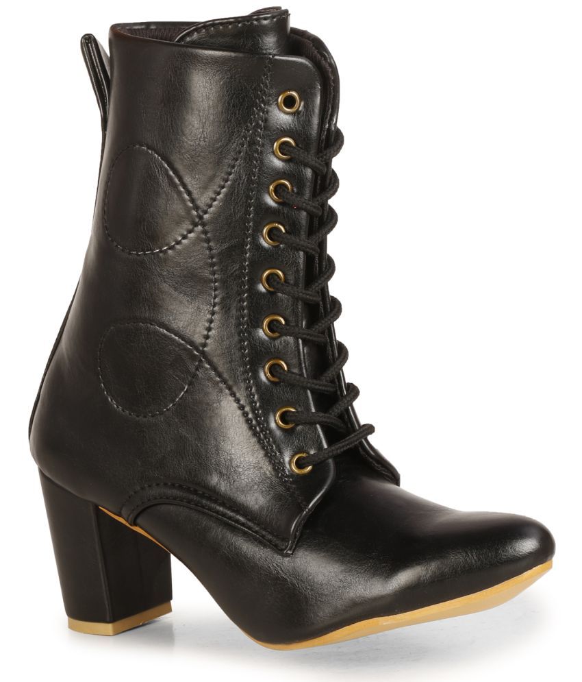     			Saheb - Black Women's Mid Calf Length Boots