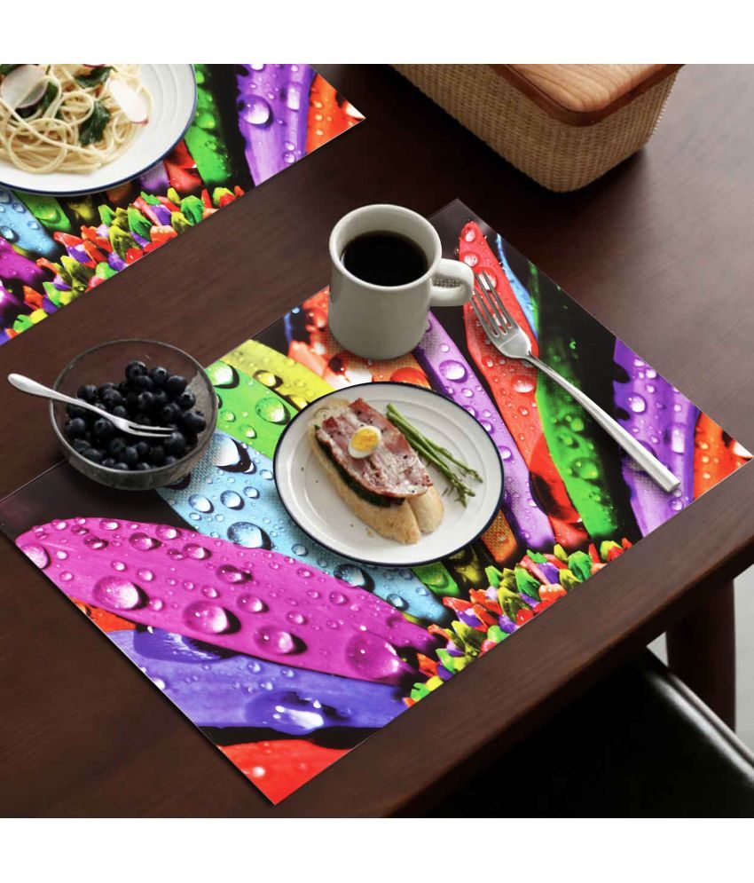     			Sanraksshan PVC Floral Rectangle Table Mats ( 44 cm x 32 cm ) Pack of 6 - Multi