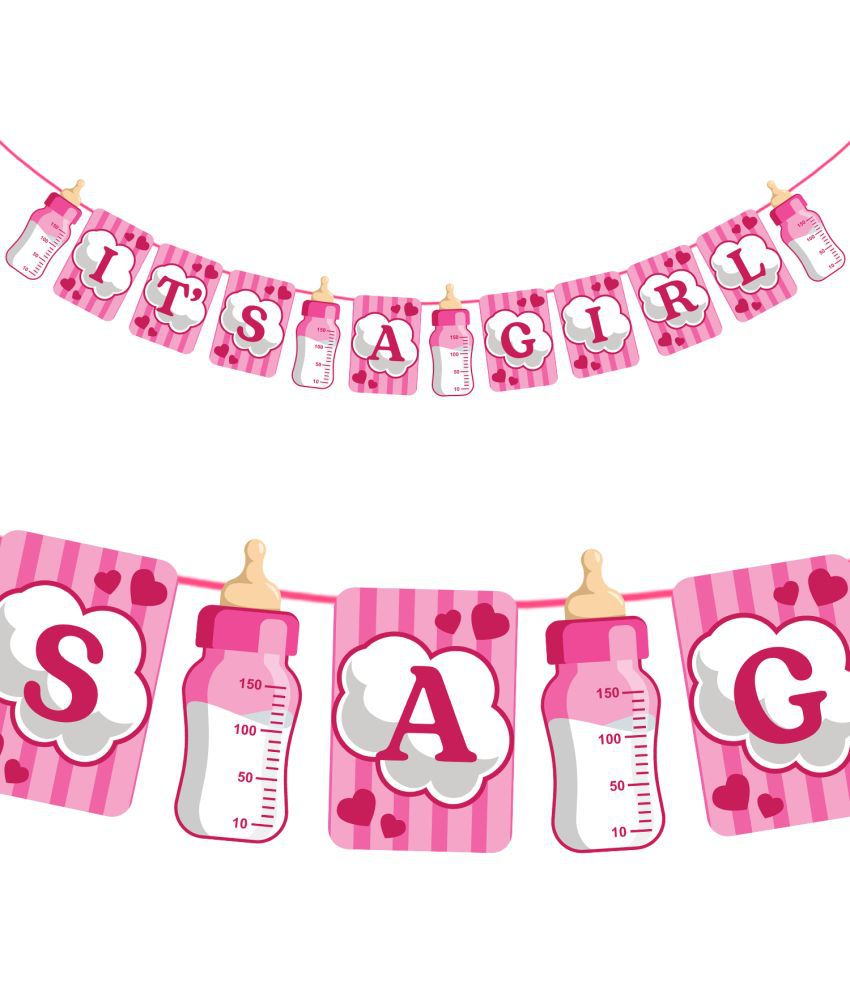     			Zyozi It’s A Girl Banner for Girl Baby Shower - Baby Shower Decorations,Its A Girl Banner,Best Girl Birthday Party Supplies (Pack of 1)