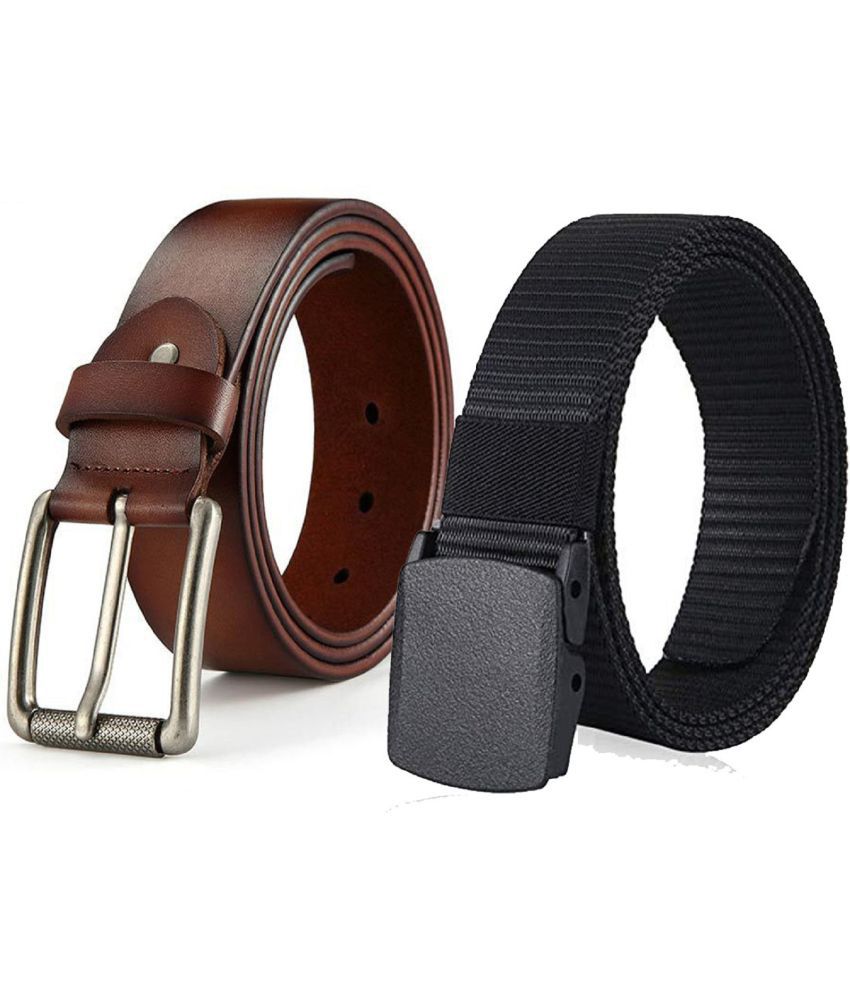     			Davidson - Black Faux Leather Men's Casual Belt ( Pack of 2 )