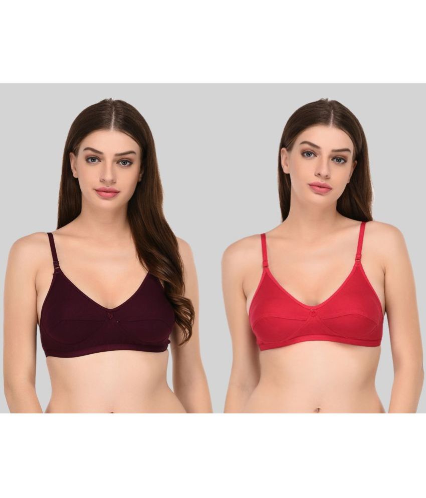     			Elina Pack of 2 Cotton Non Padded Women's Everyday Bra ( Multicolor )