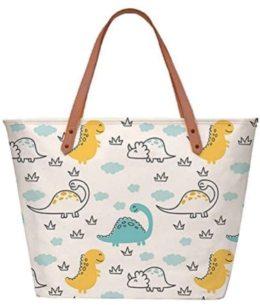     			SAKWOODS Tote Bag Canvas Set of 1 ( White )