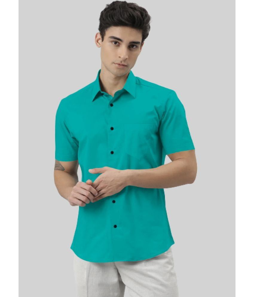     			SUR-T - Sea Green Cotton Blend Slim Fit Men's Casual Shirt ( Pack of 1 )