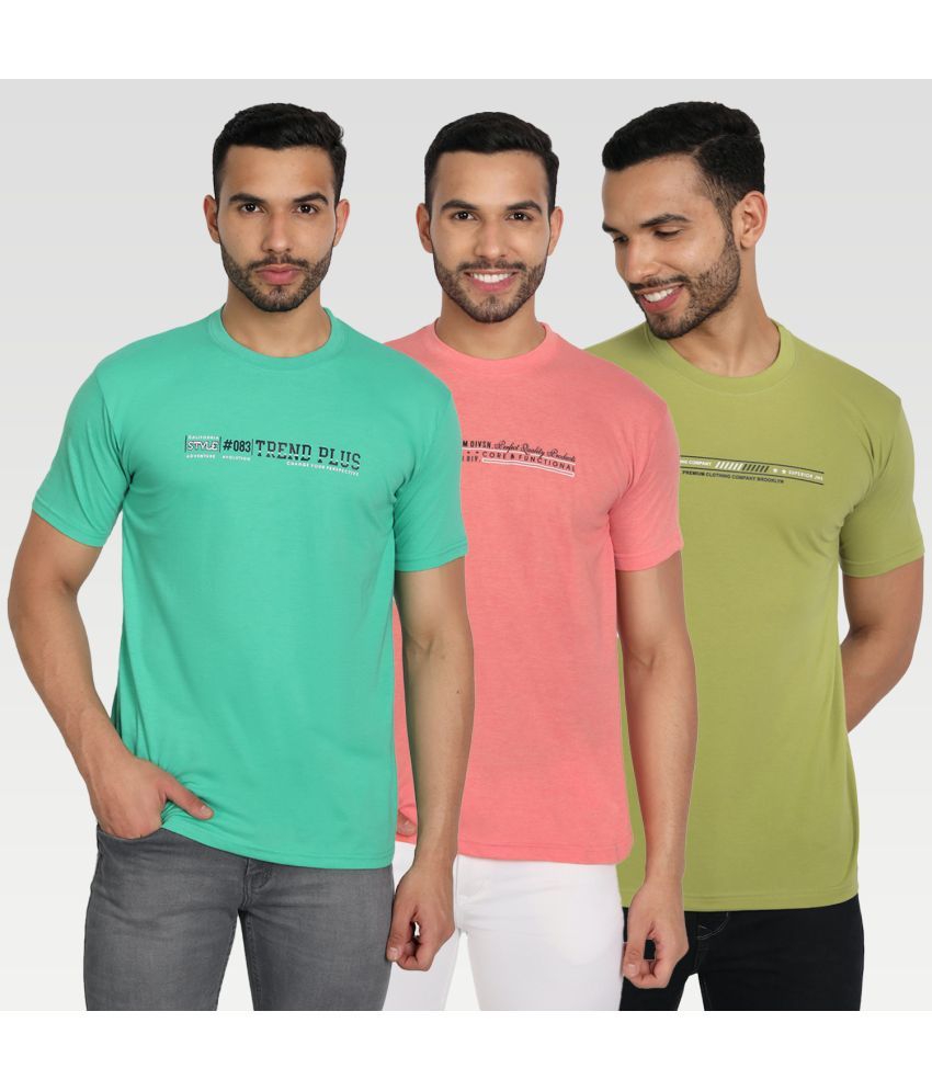     			Zeffit - Multicolor Cotton Blend Regular Fit Men's T-Shirt ( Pack of 3 )