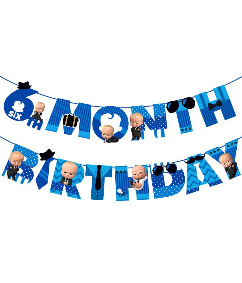     			Zyozi 6th month birthday decorations for boy /6th month baby photoshoot items /6th month baby boy photoshoot props /6th months banner/6th month birthday decoration set /6 Month Birthday Banner