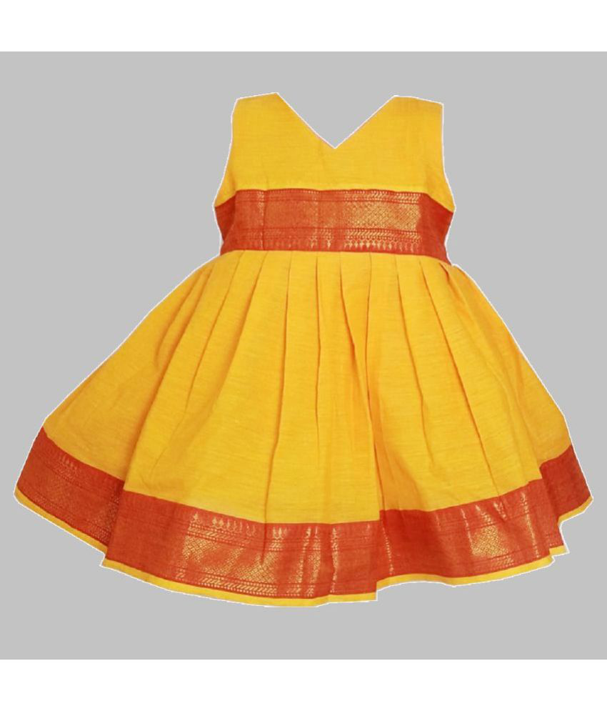     			harshvardhanmart.com - Yellow Cotton Baby Girl Frock ( Pack of 1 )