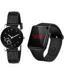 Cosmic - Black PU Analog Couple's Watch