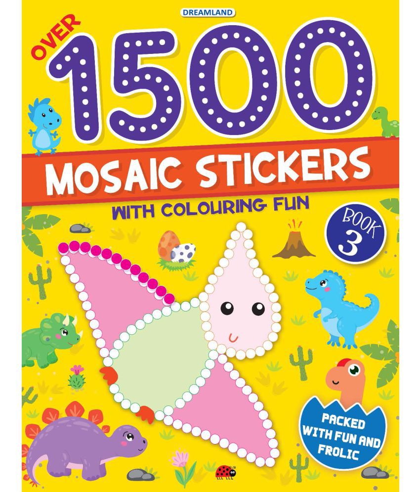     			1500 Mosaic Stickers Book 3 with Colouring Fun  - Sticker Bok for Kids Age 4 - 8 years