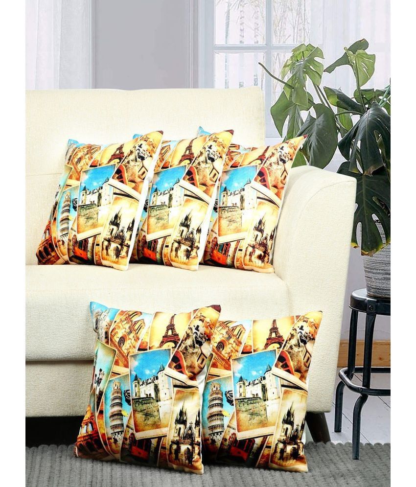     			BELLA TRUE Set of 5 Cushion Covers Abstract Themed ( 40 x 40 )