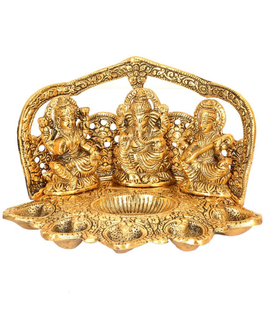     			Green Tales - Brass Lakshmi Ganesha Saraswati Idol ( 20 cm )