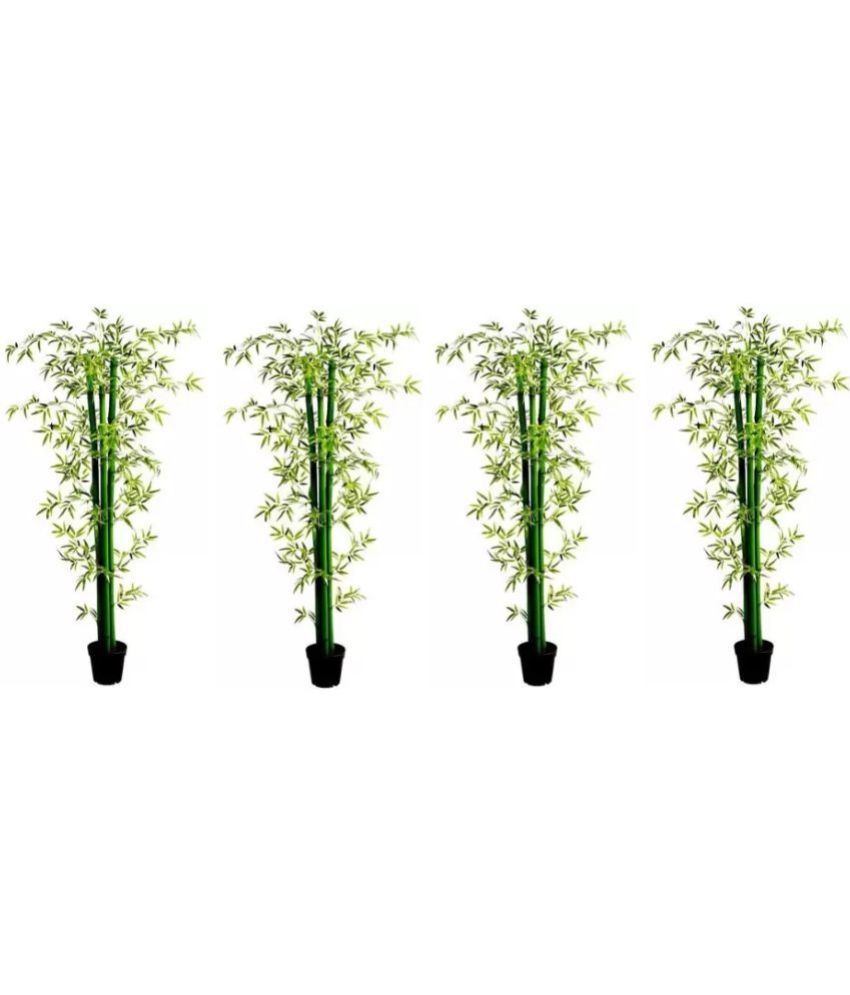    			Green plant indoor - Green Wild Artificial Tree ( Pack of 4 )