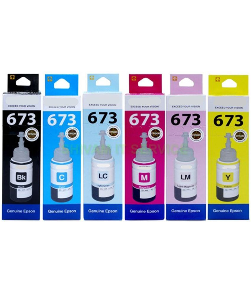     			ID CARTRIDGE 673 Multicolor Color and Black Cartridge for 673 Multicolor Pack of 6 Ink bottle for L800/ L805/ L810/ L850/ L1800