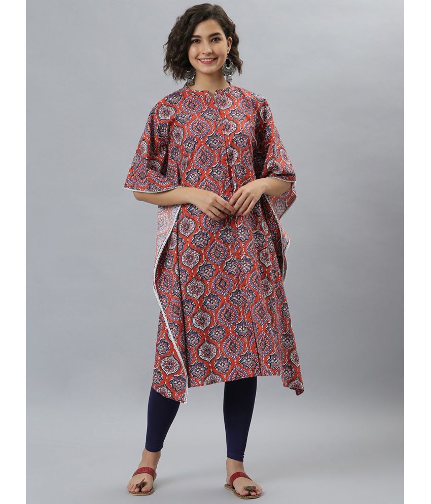     			Janasya - Orange Cotton Women's Kaftan Kurti ( Pack of 1 )