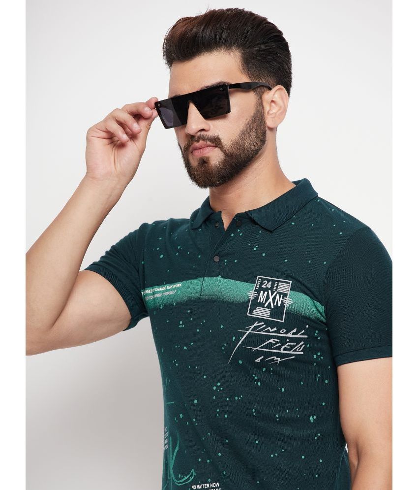     			MXN - Dark Green Cotton Blend Regular Fit Men's Polo T Shirt ( Pack of 1 )