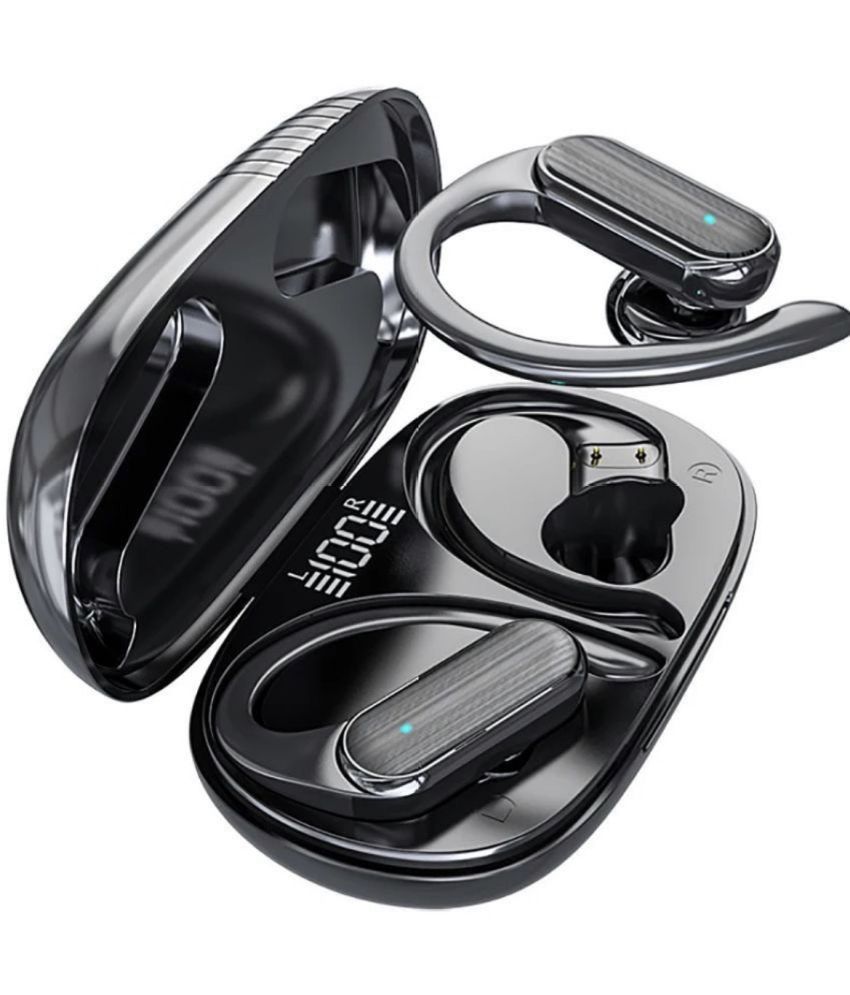 Neo M100 EARHOOK Bluetooth True Wireless (TWS) On Ear 50 Hours Playback Active Noise cancellation IPX4(Splash & Sweat Proof) Black