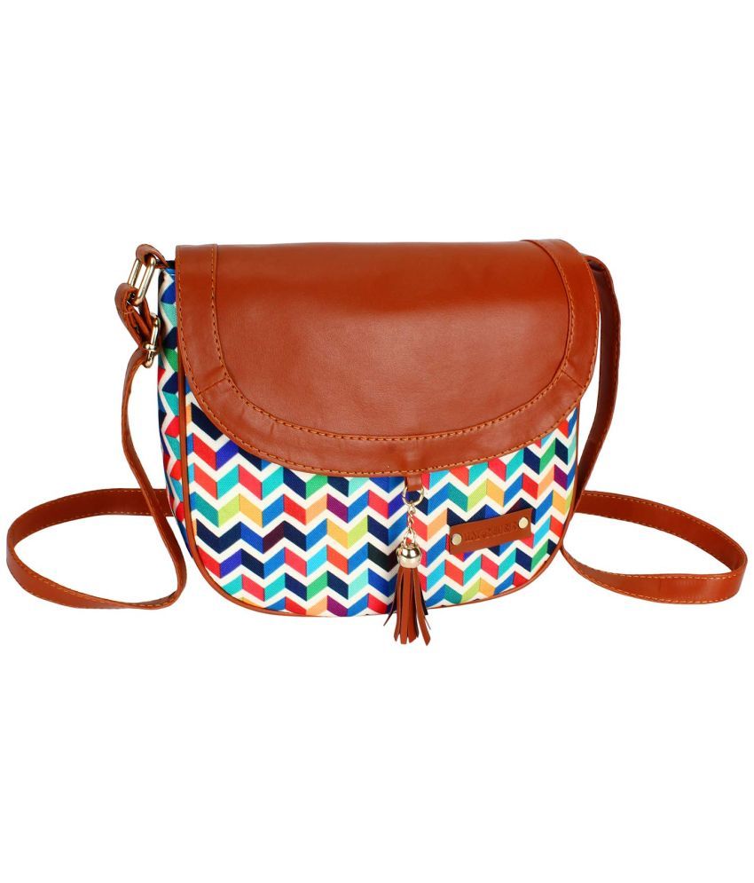     			SAKWOODS - Multicolor Canvas Sling Bag