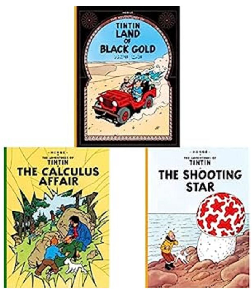     			set of 3 books) Land of Black Gold (Tintin)+Shooting Star (Tintin)+The Calculus Affair (Tintin)
