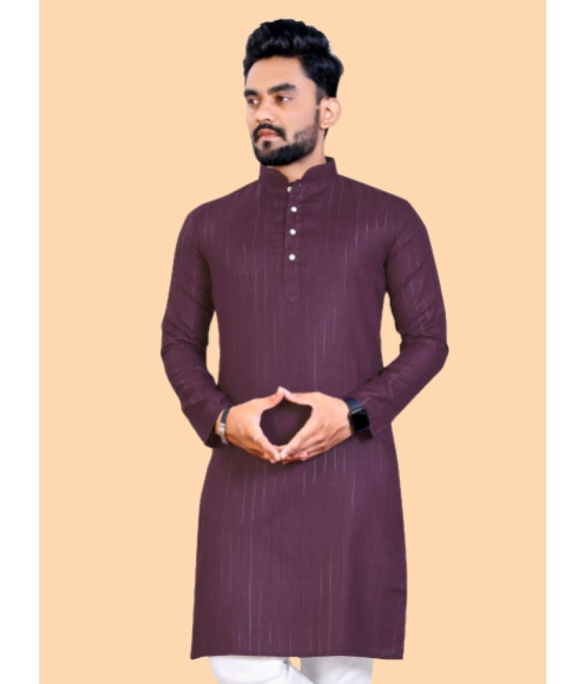     			Balaji's - Purple Cotton Blend Men's Regular Kurta ( Pack of 1 )