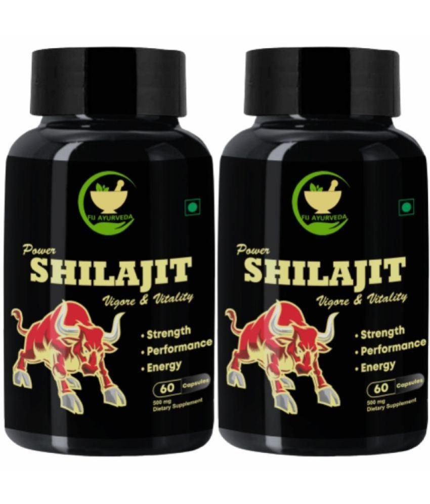     			FIJ AYURVEDA Power Shilajit  Extract Capsule for Men & Women - 500mg 60 Capsules (Shilajit Pk 2)