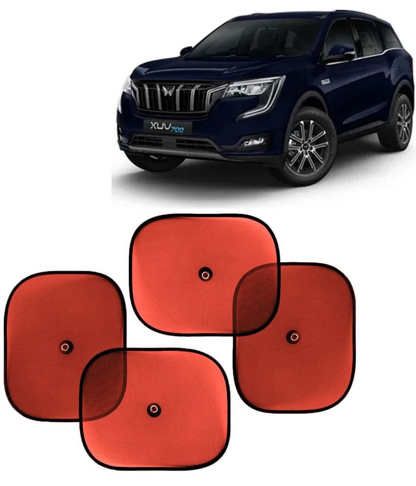     			Kingsway Car Window Curtain Sticky Sun Shades for Mahindra XUV 700, 2021 Onwards Model, Universal Fit Sunshades for Side Window, Rear Window, Color : Red, 4 Pieces