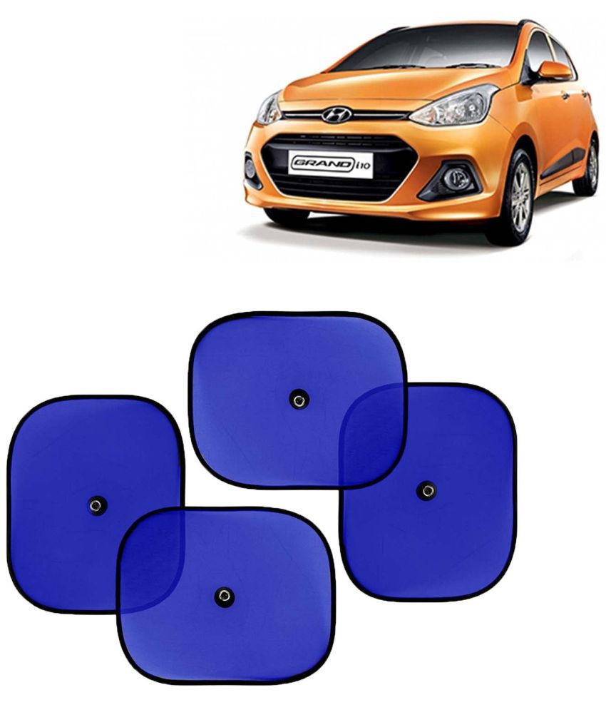     			Kingsway Car Window Curtain Sticky Sun Shades for Hyundai Grand I10, 2013 - 2017 Model, Universal Fit Sunshades for Side Window, Rear Window, Color : Blue, 4 Pieces