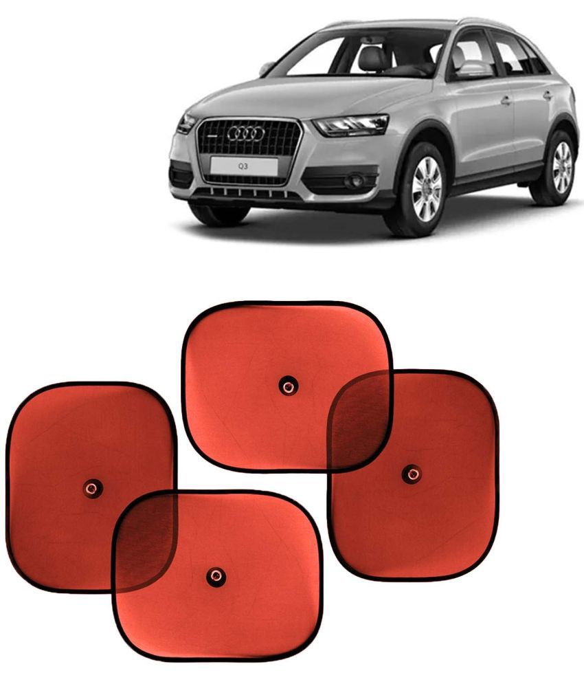     			Kingsway Car Window Curtain Sticky Sun Shades for Audi Q3, 2015 Onwards Model, Universal Fit Sunshades for Side Window, Rear Window, Color : Red, 4 Pieces