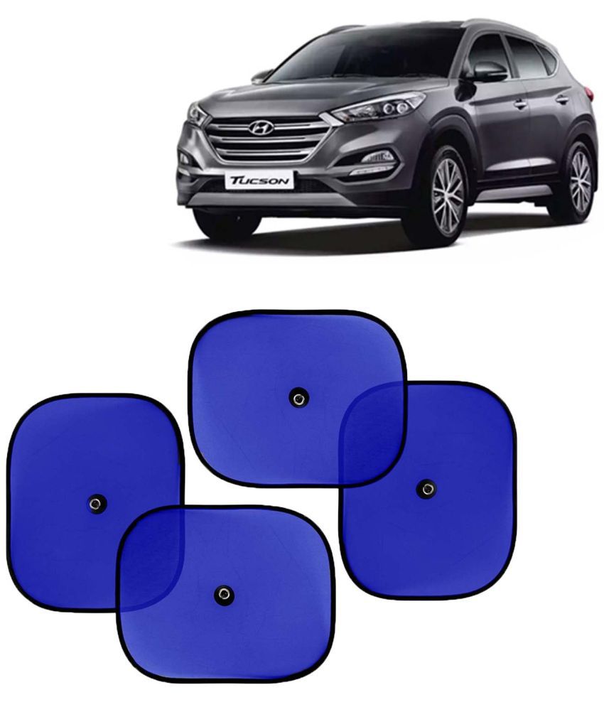     			Kingsway Car Window Curtain Sticky Sun Shades for Hyundai Tucson, 2020 - 2022 Model, Universal Fit Sunshades for Side Window, Rear Window, Color : Blue, 4 Pieces