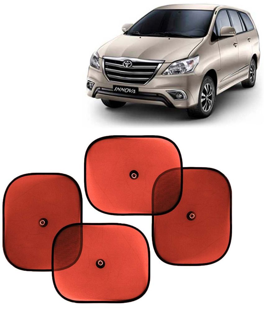     			Kingsway Car Window Curtain Sticky Sun Shades for Toyota Innova, 2012 - 2015 Model, Universal Fit Sunshades for Side Window, Rear Window, Color : Red, 4 Pieces