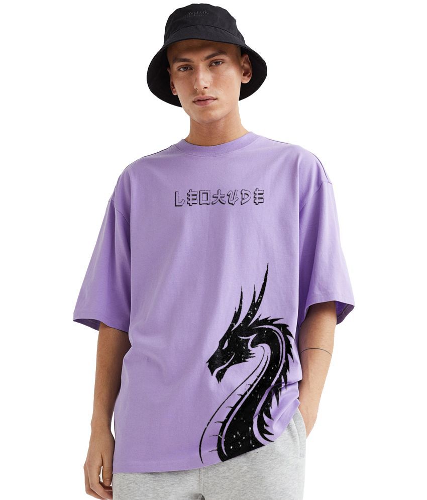     			Leotude - Purple Cotton Blend Oversized Fit Men's T-Shirt ( Pack of 1 )