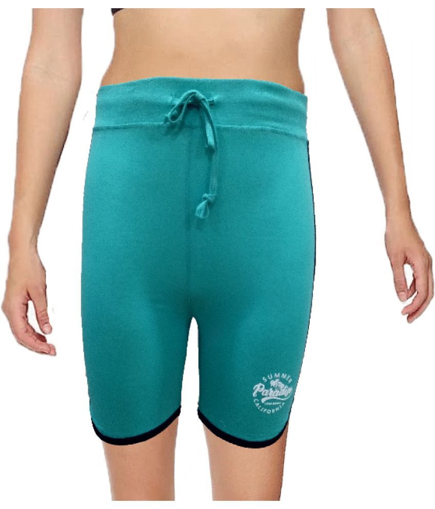     			Monisha Plus Cotton Cut-Offs - Turquoise