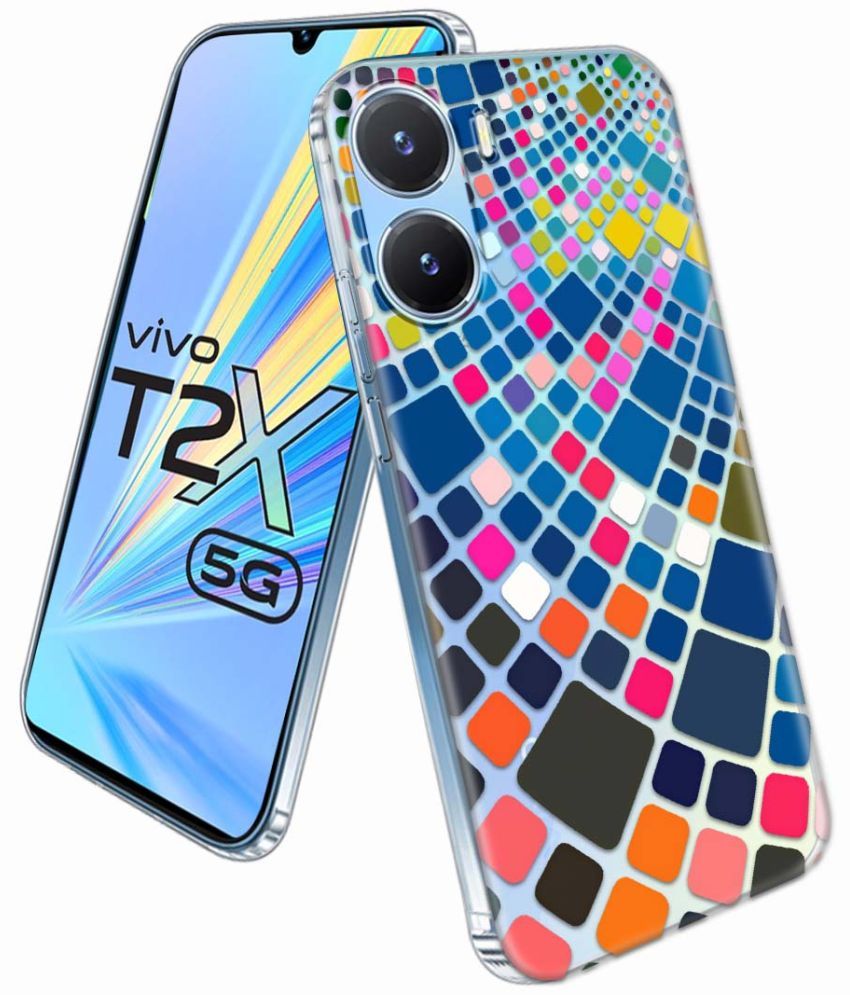     			NBOX - Multicolor Printed Back Cover Silicon Compatible For Vivo T2x 5G ( Pack of 1 )