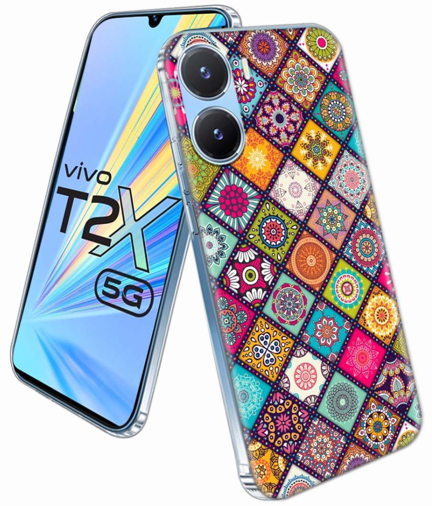     			NBOX - Multicolor Printed Back Cover Silicon Compatible For Vivo T2x 5G ( Pack of 1 )