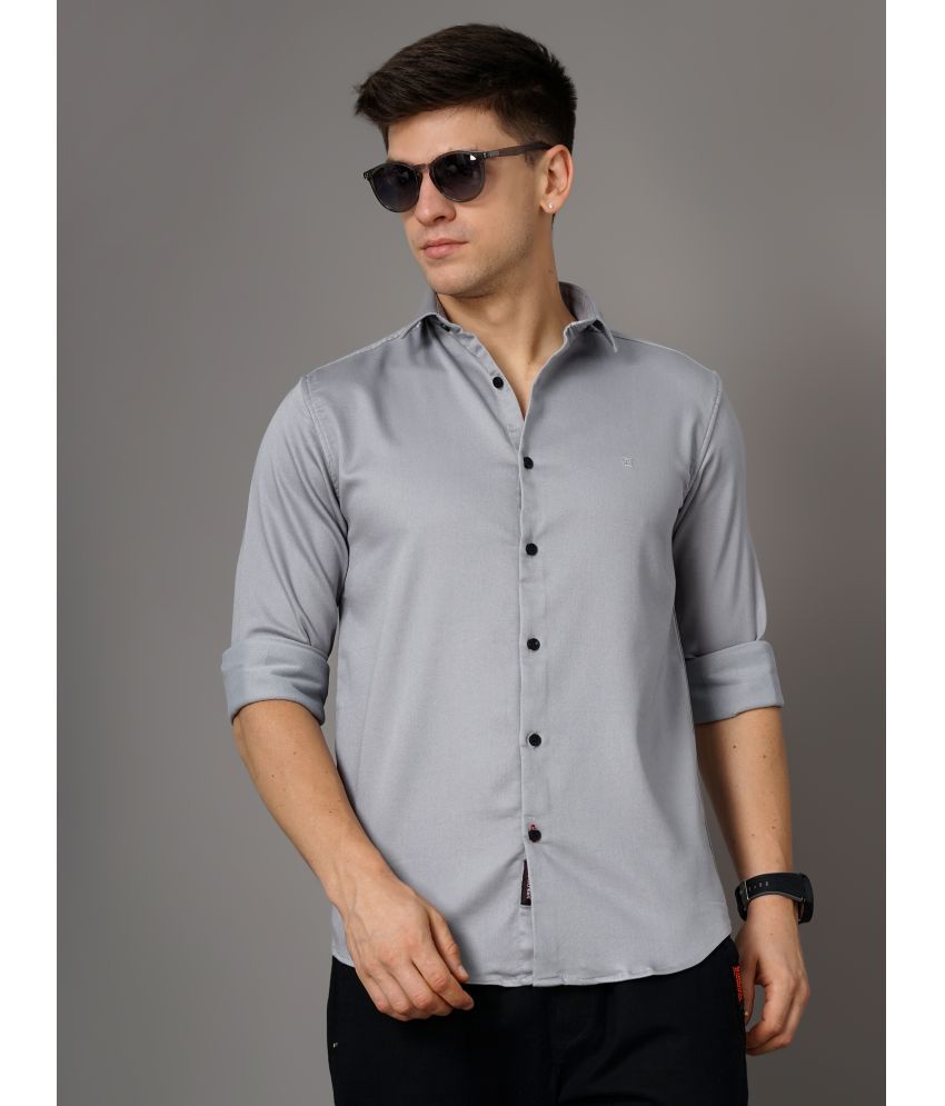     			Paul Street - Grey 100% Cotton Slim Fit Men's Casual Shirt ( Pack of 1 )