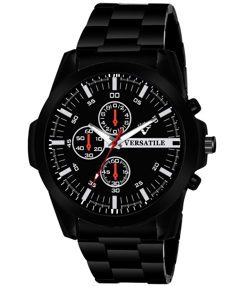     			Versatile - Black Stainless Steel Analog Men's Watch