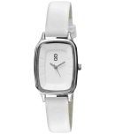 DIGITRACK - White Leather Analog Womens Watch