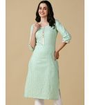 Glomee - Mint Green Cotton Blend Women's Straight Kurti ( Pack of 1 )