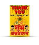 Zyozi Shubh Annaprashan Thank You Tags, Yellow and Red Color Thank You Label Tags for Annaprashan Thanks Giving Favor (Pack of 30)