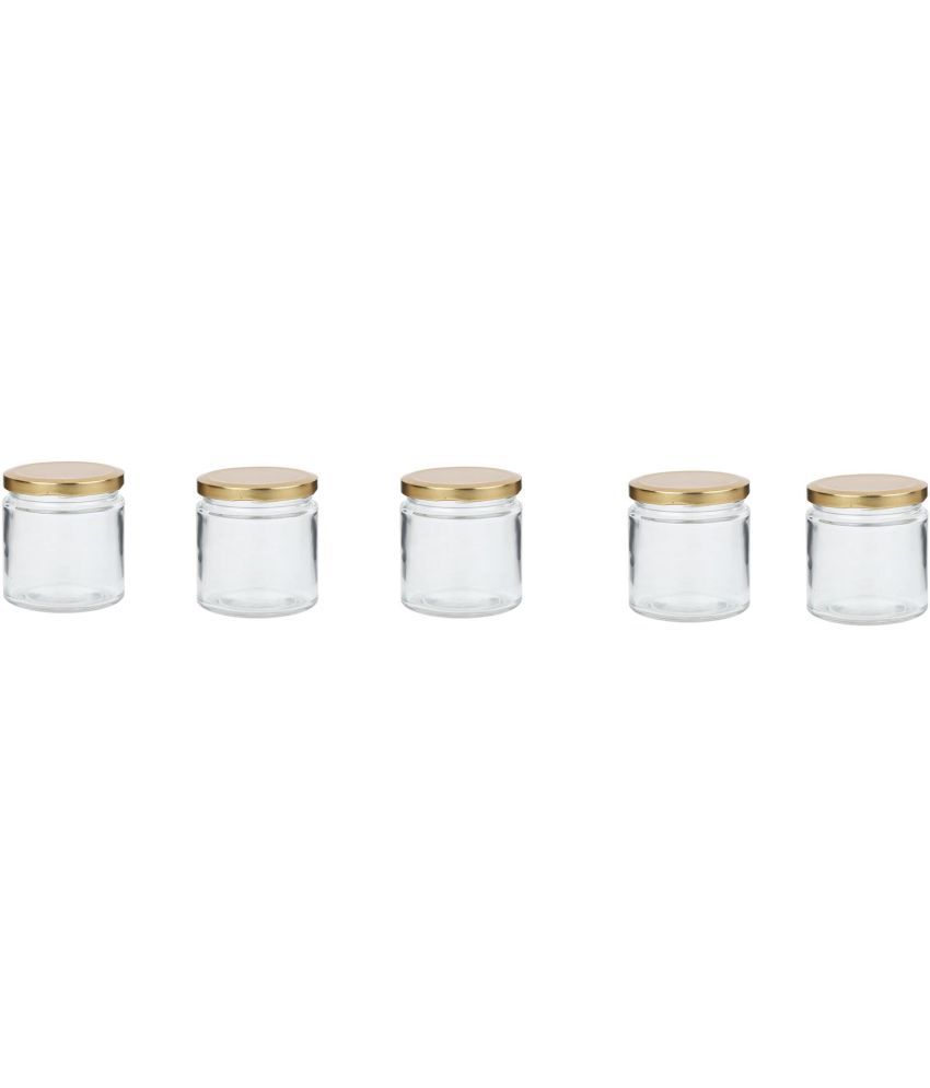     			1st Time - Food Grade Storage Glass Transparent Spice Container ( set of 5 )
