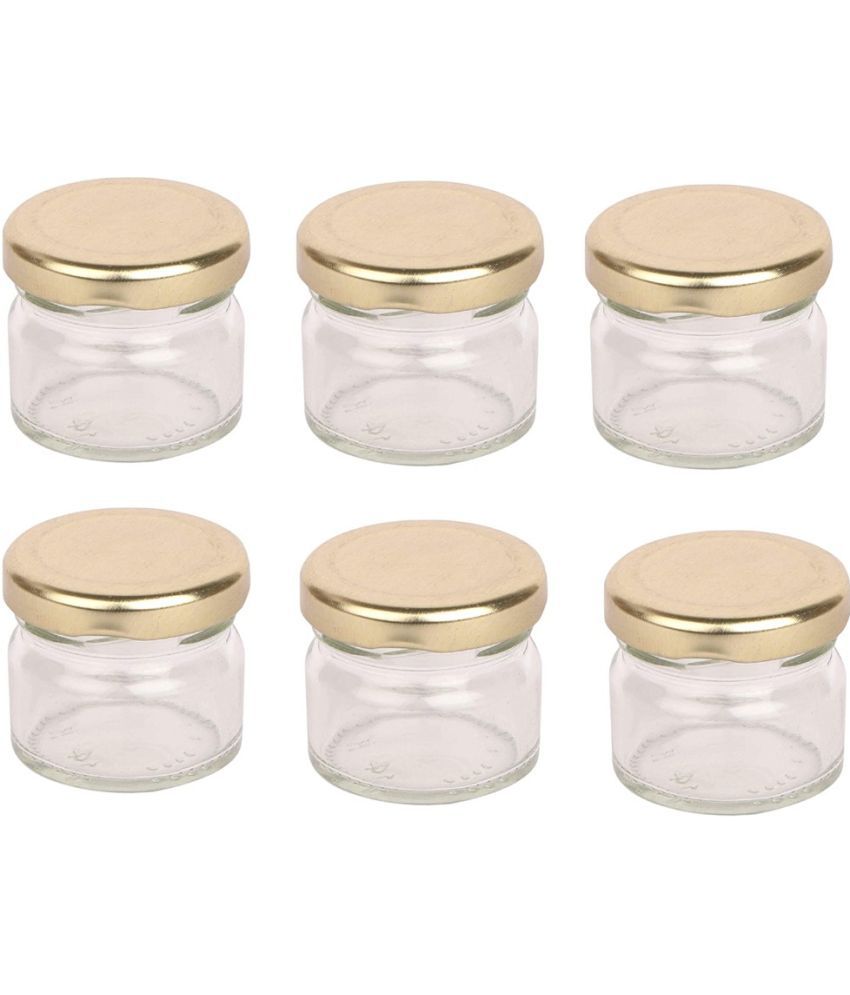     			1st Time - Food Grade Storage Glass Transparent Spice Container ( set of 6 )