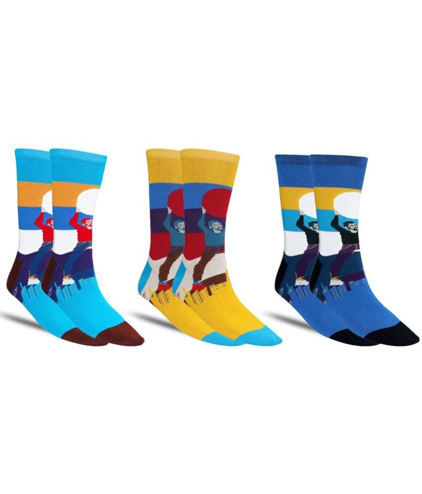     			Dollar - Cotton Men's Colorblock Multicolor Full Length Socks ( Pack of 3 )