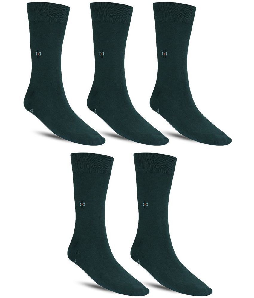     			Dollar - Cotton Men's Solid Sea Green Full Length Socks ( Pack of 5 )
