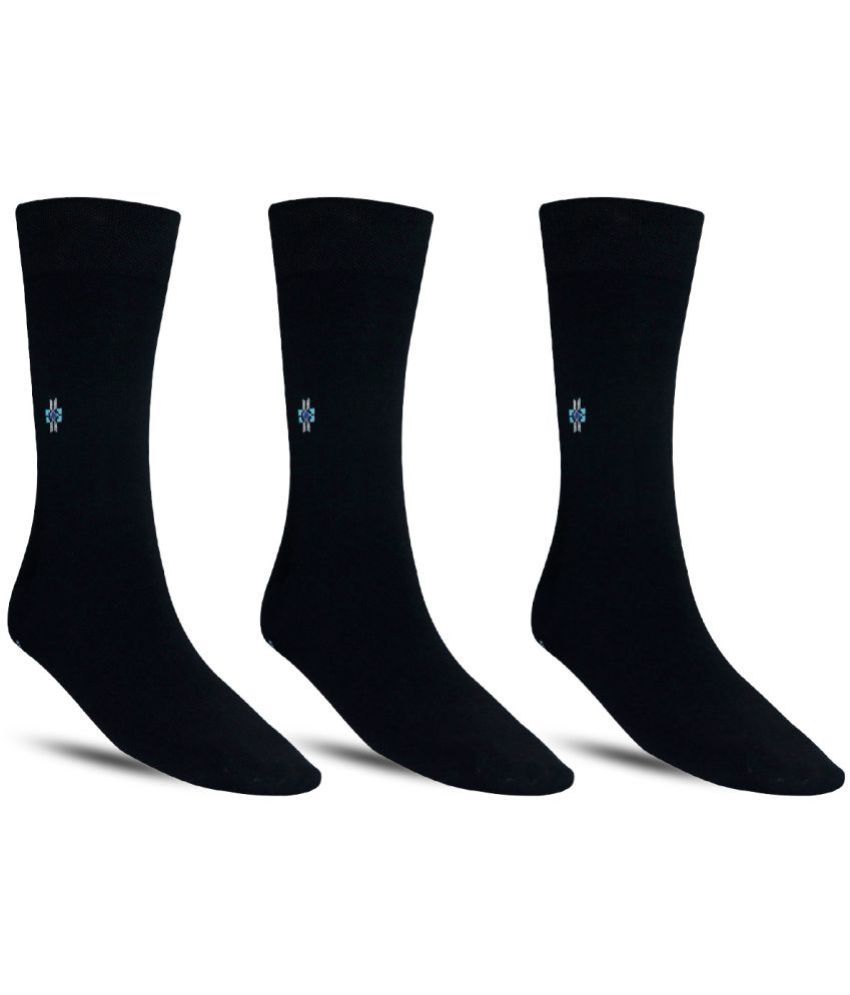     			Dollar - Cotton Men's Solid Black Full Length Socks ( Pack of 3 )