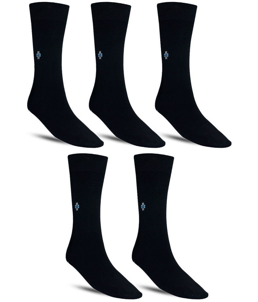     			Dollar - Cotton Men's Solid Black Full Length Socks ( Pack of 5 )