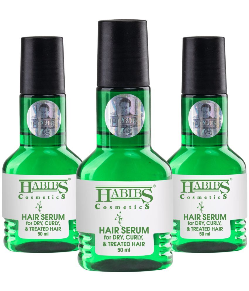     			Habibs Hair Serum Dry Curly Treated Hairs For Silky Smooth Hair Frizzy Hair Tangle 50ml Pack of 3