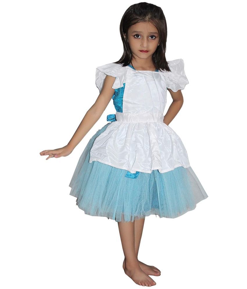     			Kaku Fancy Dresses Fairy Tales Alice Costume -White, 3-4 Years, For Girls