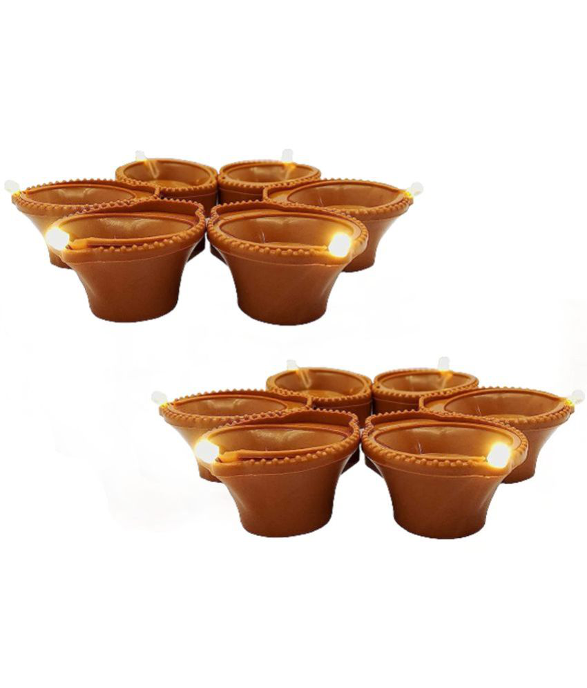     			Mapperz - Brown Others Electric Diya ( Pack of 12 )